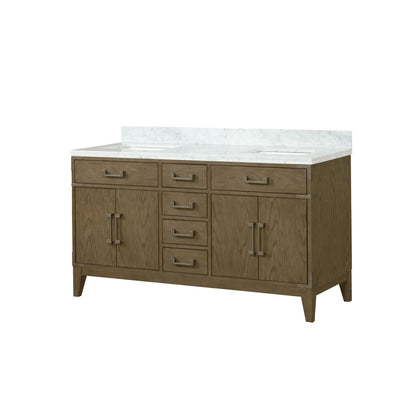Laurel 60 in W x 22 in D Grey Oak Double Bath Vanity