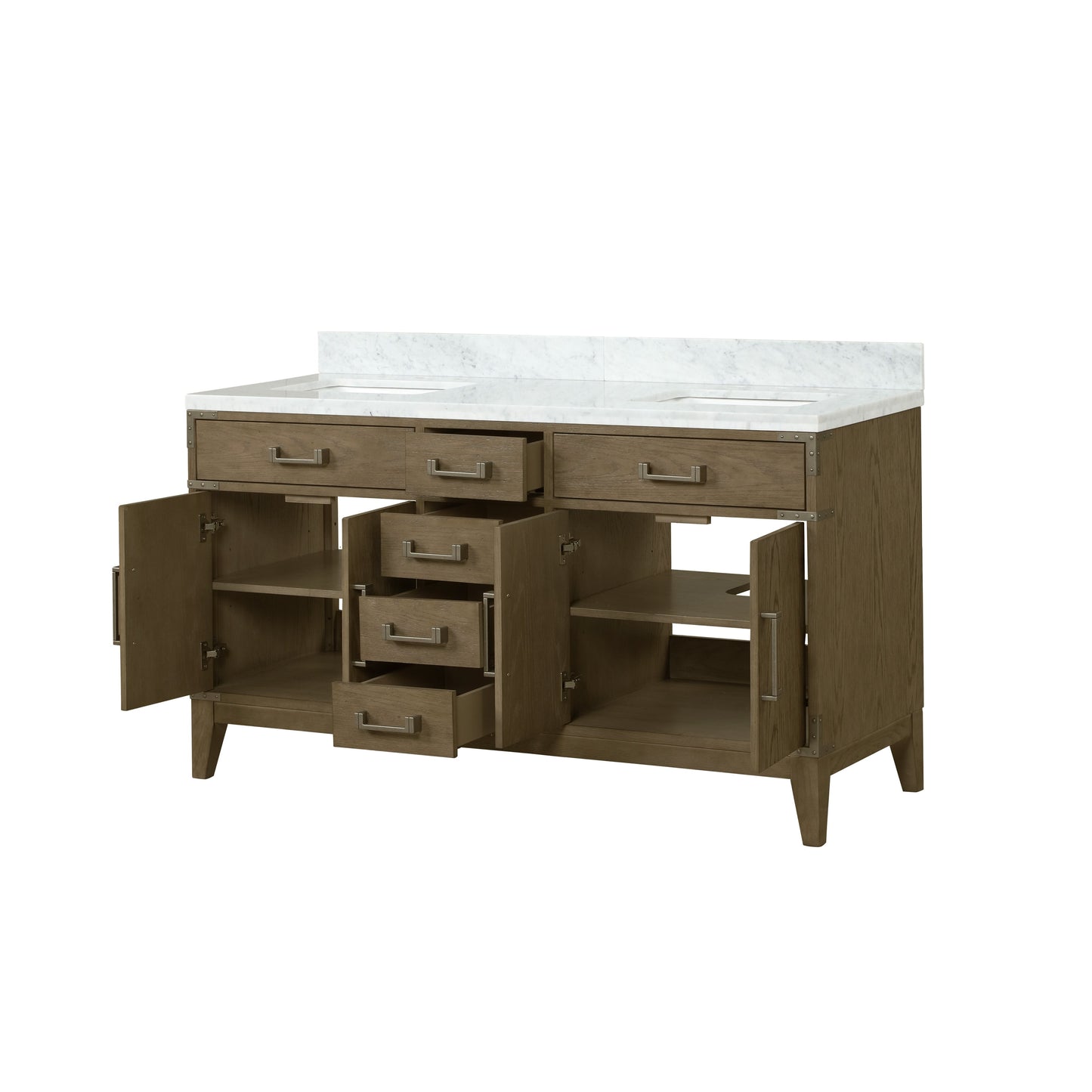 Laurel 60 in W x 22 in D Grey Oak Double Bath Vanity
