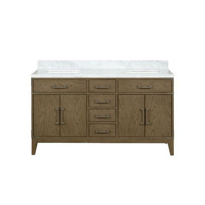 Laurel 60 in W x 22 in D Grey Oak Double Bath Vanity