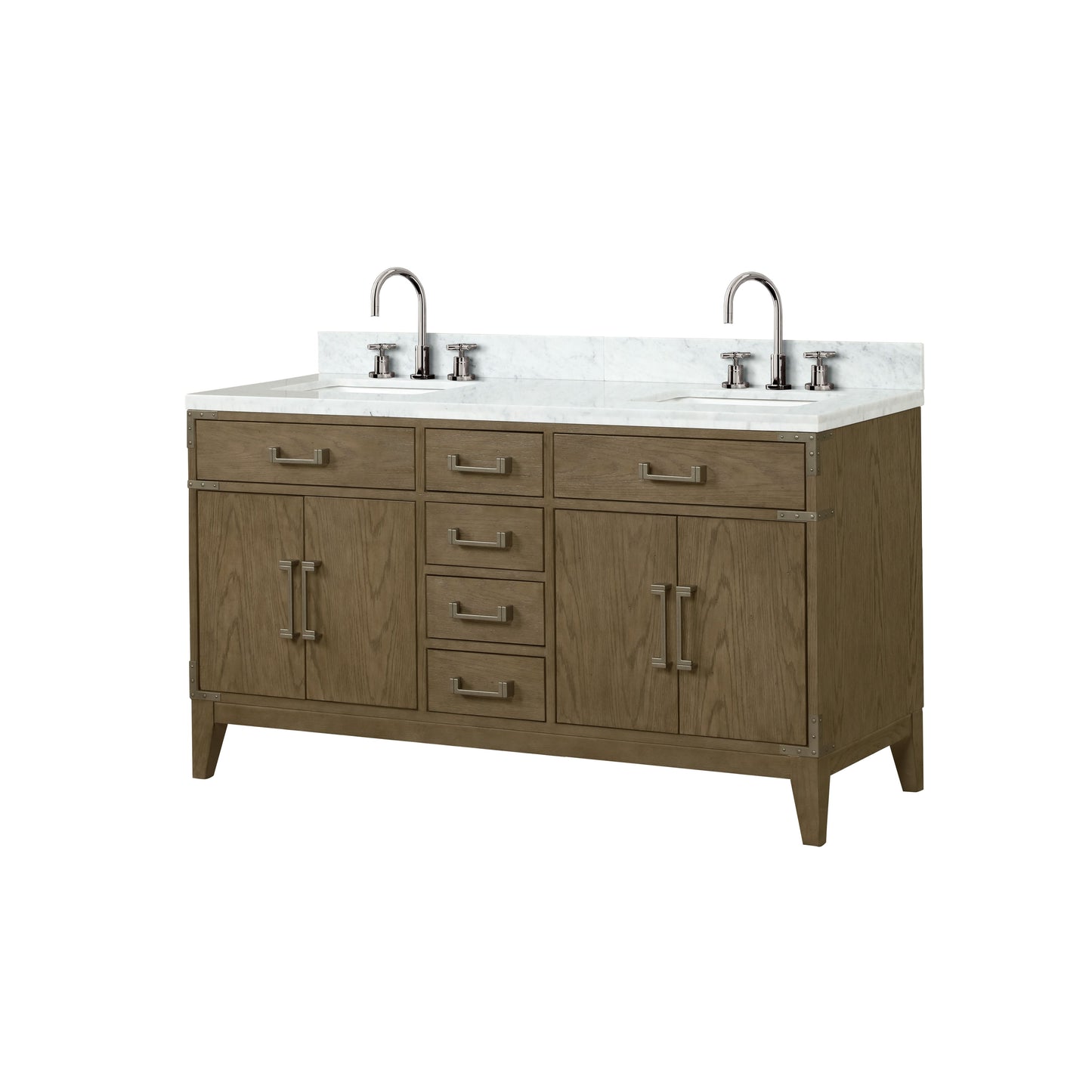 Laurel 60 in W x 22 in D Grey Oak Double Bath Vanity
