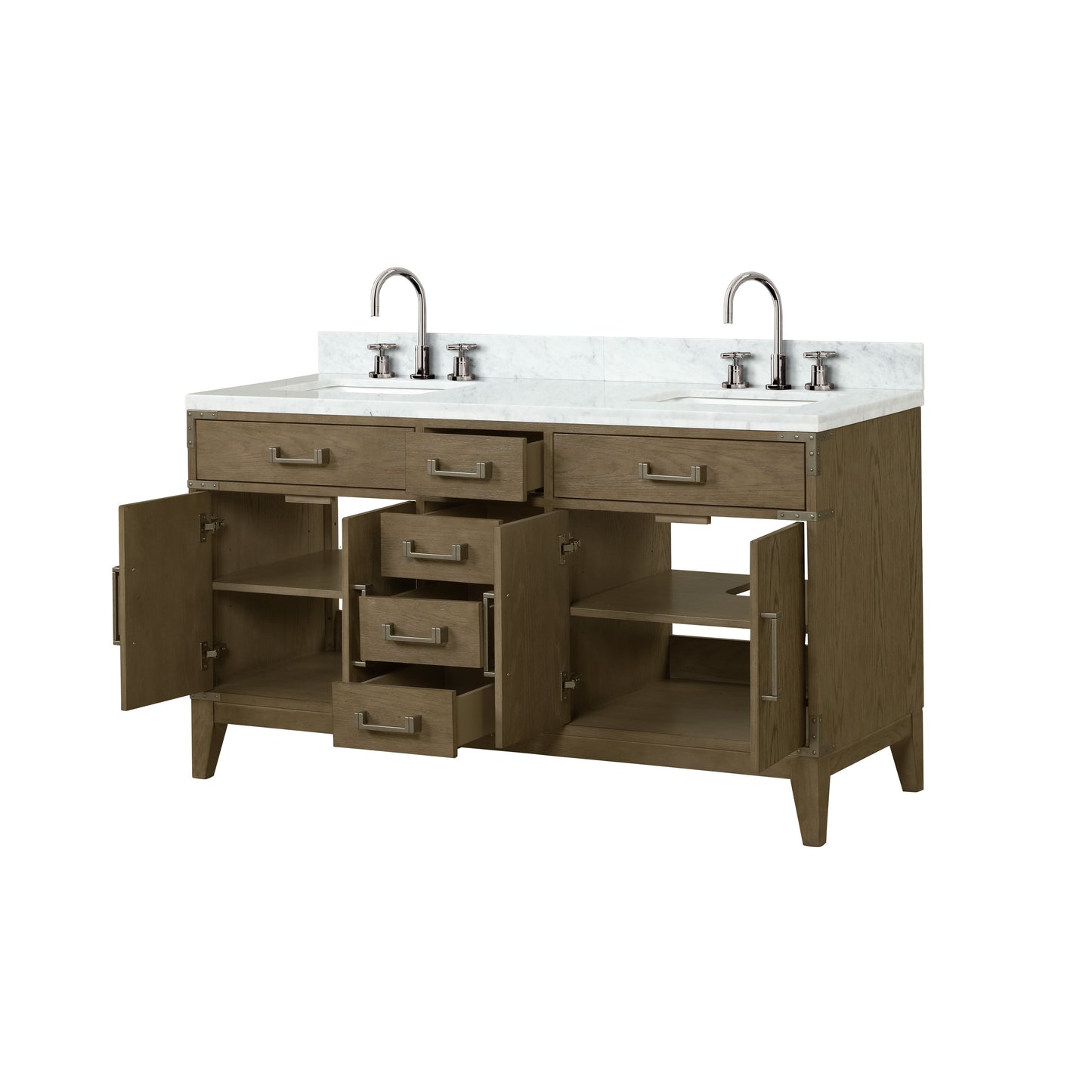 Laurel 60 in W x 22 in D Grey Oak Double Bath Vanity