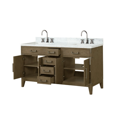 Laurel 60 in W x 22 in D Grey Oak Double Bath Vanity