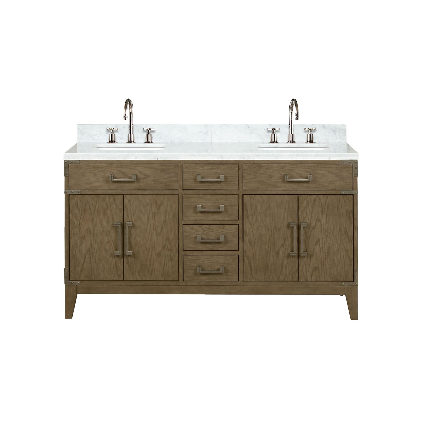 Laurel 60 in W x 22 in D Grey Oak Double Bath Vanity