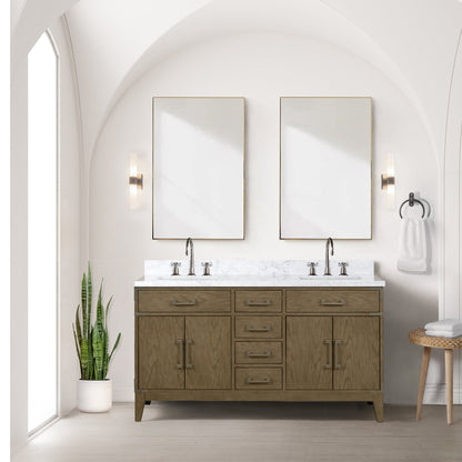Laurel 60 in W x 22 in D Grey Oak Double Bath Vanity