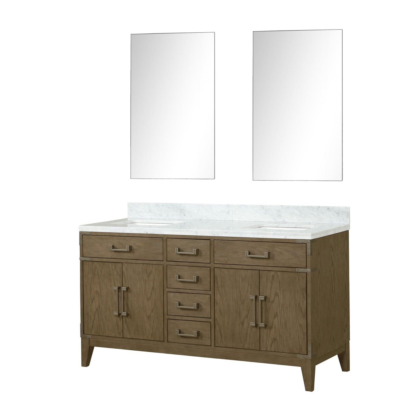 Laurel 60 in W x 22 in D Grey Oak Double Bath Vanity