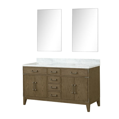 Laurel 60 in W x 22 in D Grey Oak Double Bath Vanity