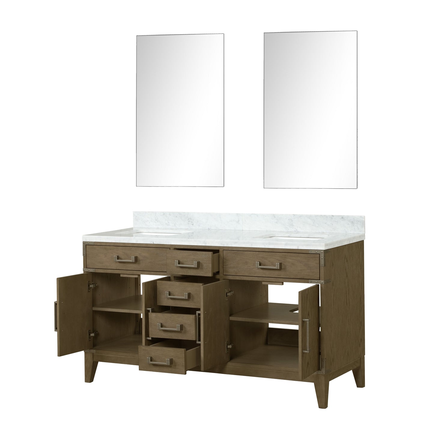 Laurel 60 in W x 22 in D Grey Oak Double Bath Vanity