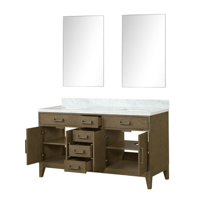 Laurel 60 in W x 22 in D Grey Oak Double Bath Vanity