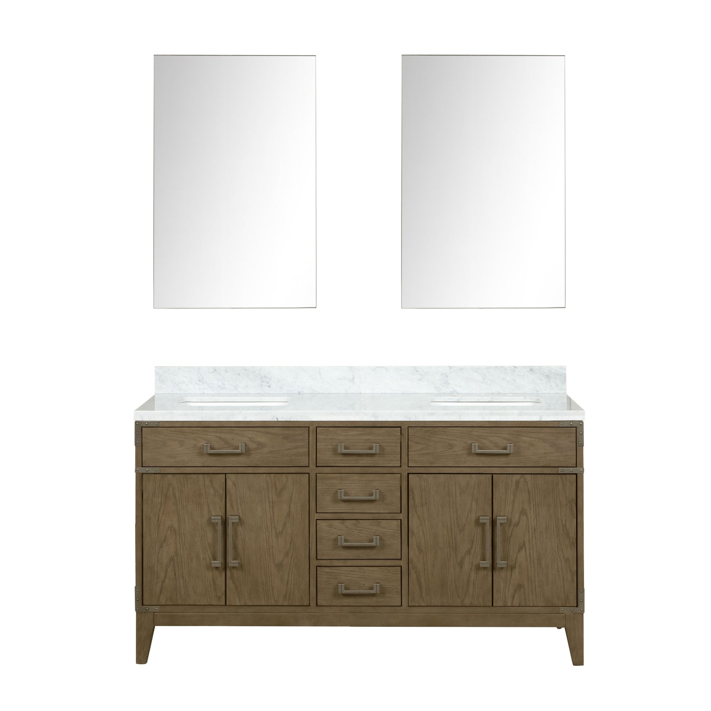 Laurel 60 in W x 22 in D Grey Oak Double Bath Vanity