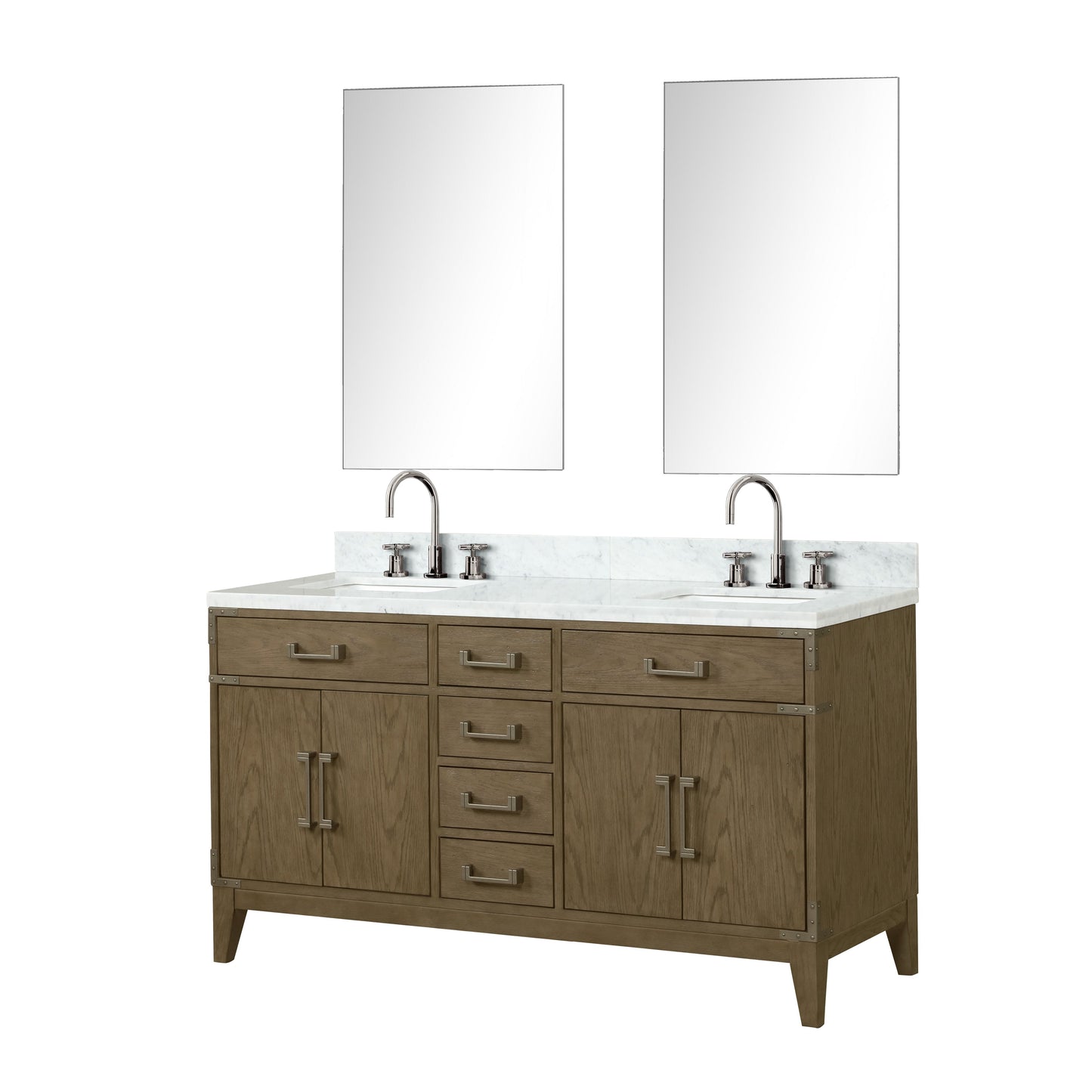 Laurel 60 in W x 22 in D Grey Oak Double Bath Vanity