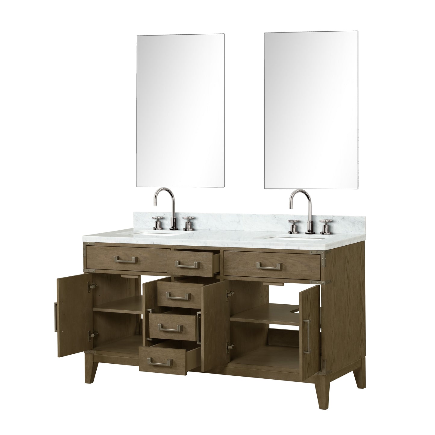 Laurel 60 in W x 22 in D Grey Oak Double Bath Vanity
