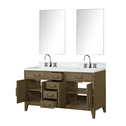 Laurel 60 in W x 22 in D Grey Oak Double Bath Vanity