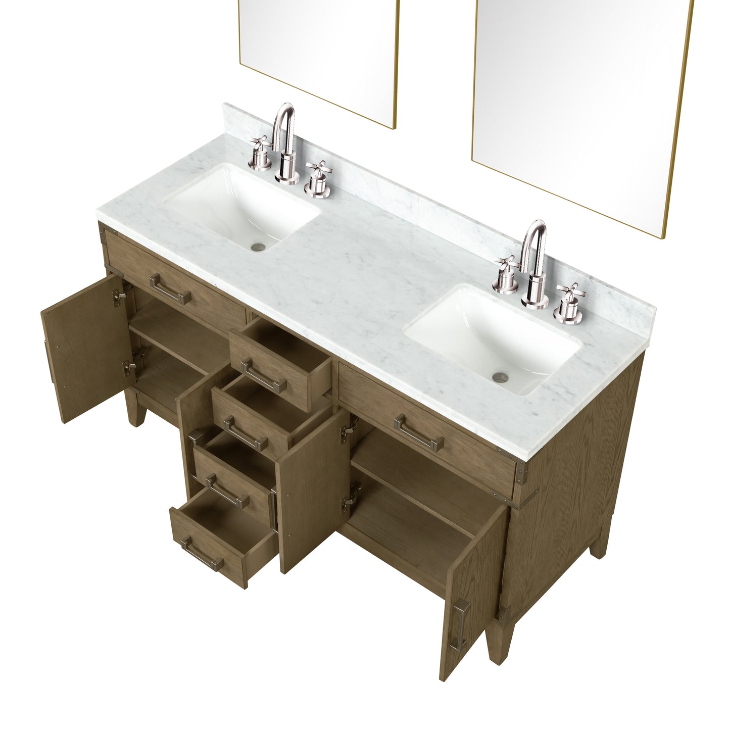 Laurel 60 in W x 22 in D Grey Oak Double Bath Vanity