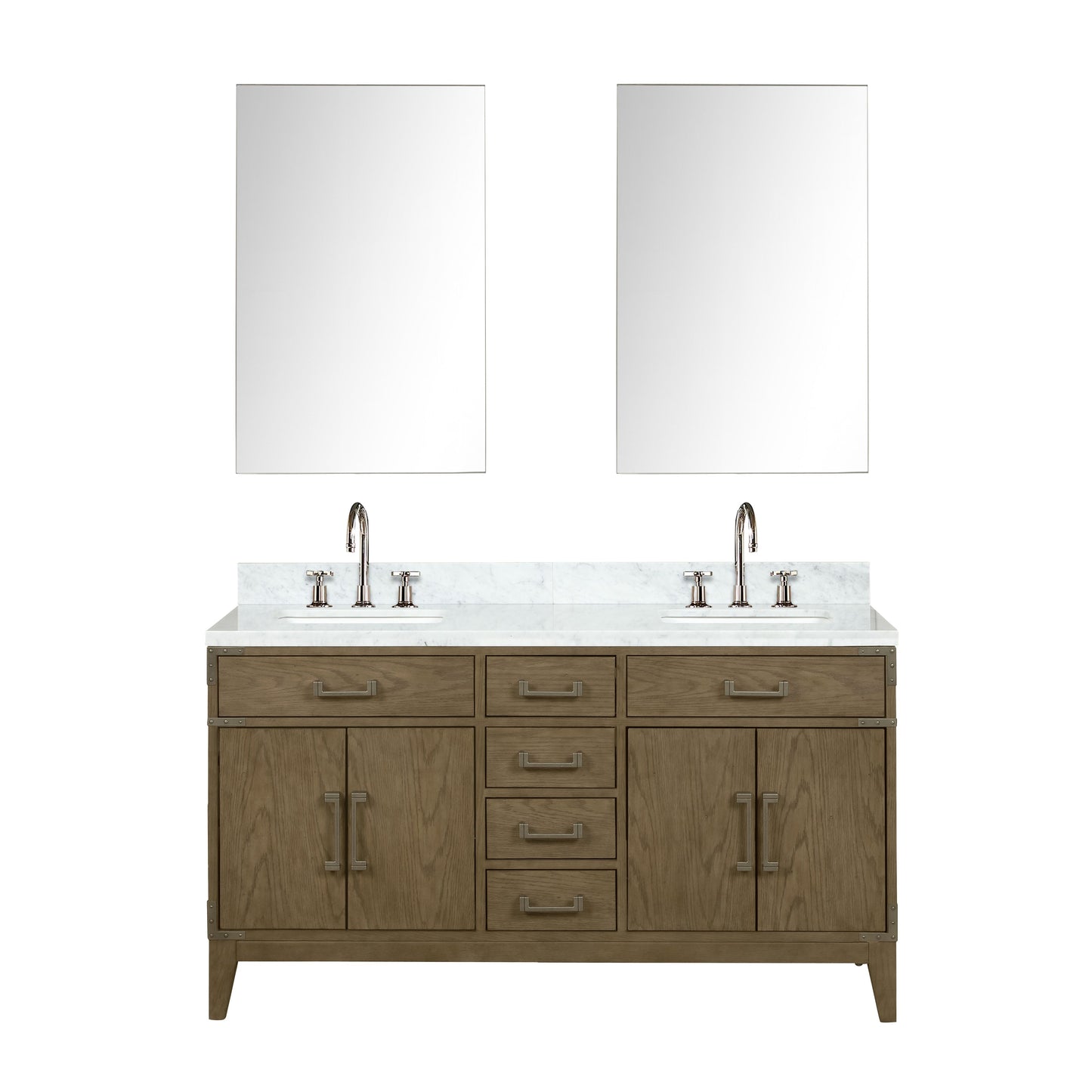 Laurel 60 in W x 22 in D Grey Oak Double Bath Vanity