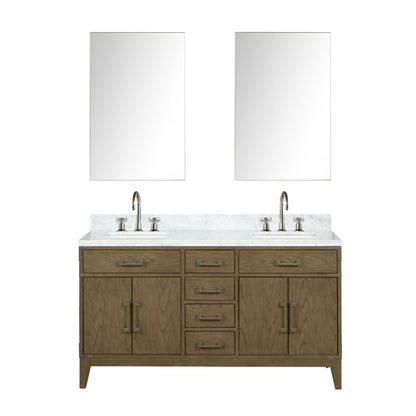 Laurel 60 in W x 22 in D Grey Oak Double Bath Vanity