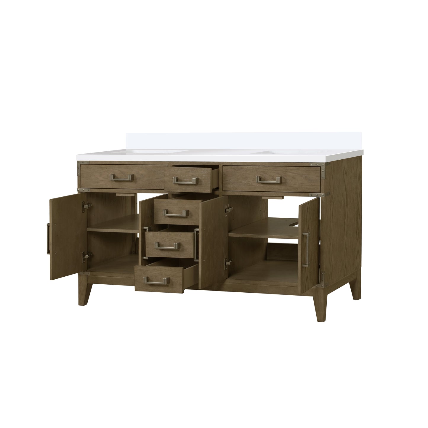 Laurel 60 in W x 22 in D Grey Oak Double Bath Vanity