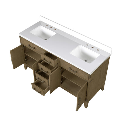 Laurel 60 in W x 22 in D Grey Oak Double Bath Vanity
