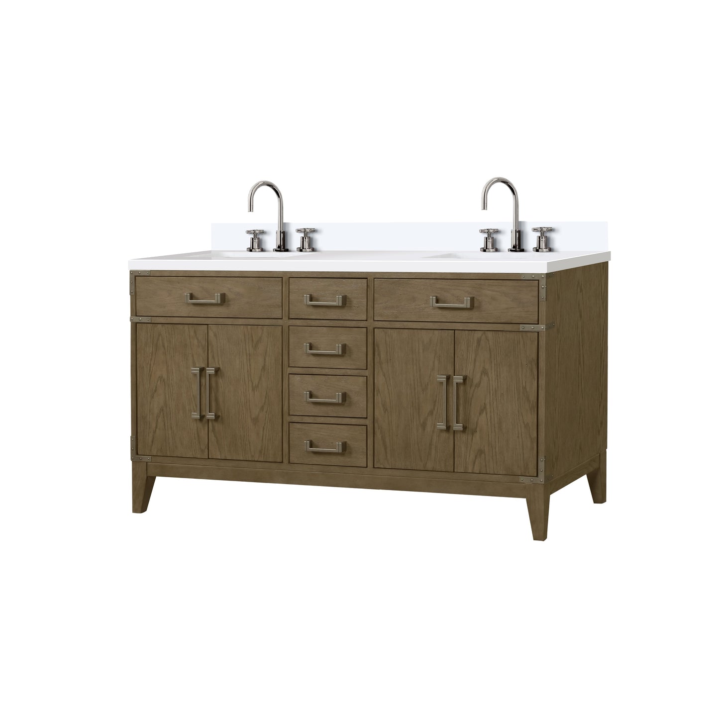 Laurel 60 in W x 22 in D Grey Oak Double Bath Vanity