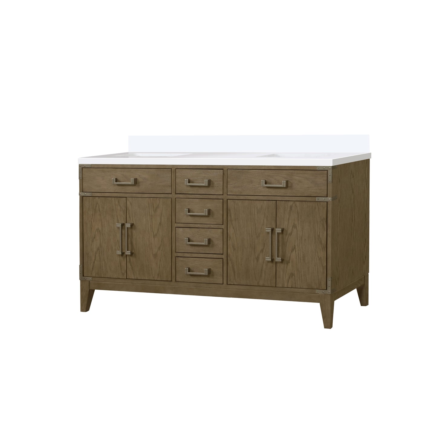 Laurel 60 in W x 22 in D Grey Oak Double Bath Vanity