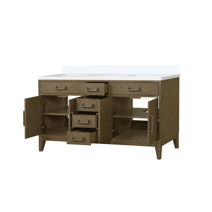 Laurel 60 in W x 22 in D Grey Oak Double Bath Vanity