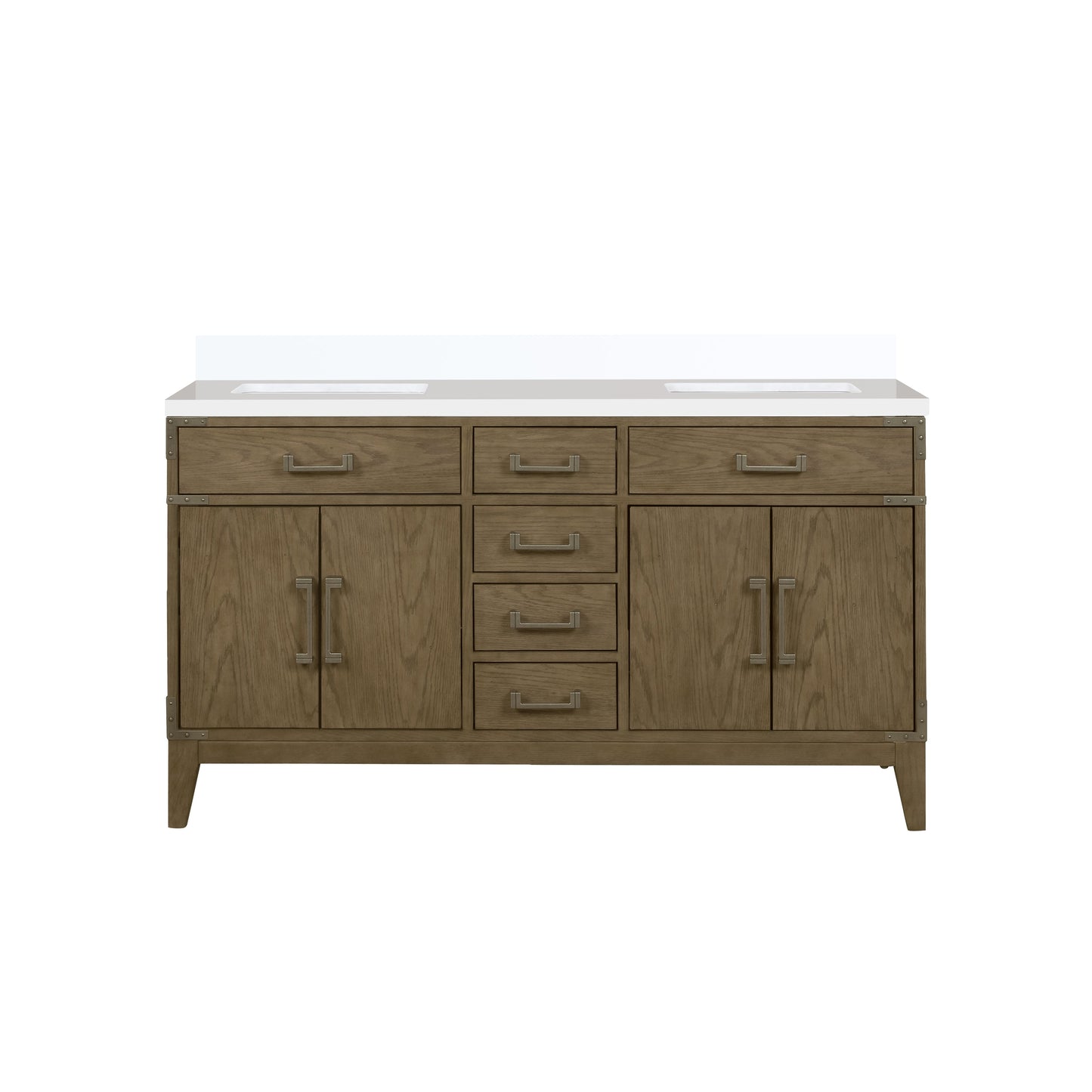Laurel 60 in W x 22 in D Grey Oak Double Bath Vanity