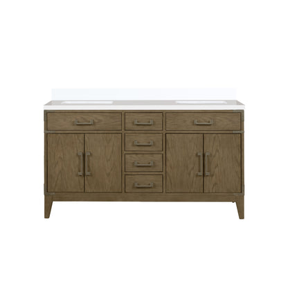 Laurel 60 in W x 22 in D Grey Oak Double Bath Vanity