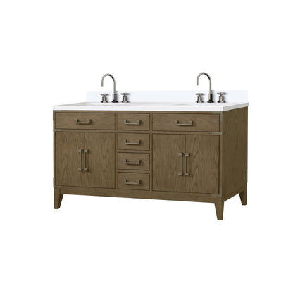 Laurel 60 in W x 22 in D Grey Oak Double Bath Vanity