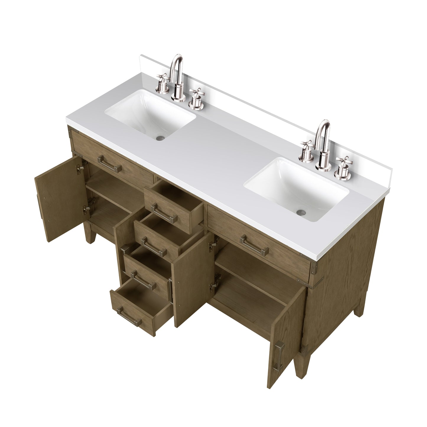 Laurel 60 in W x 22 in D Grey Oak Double Bath Vanity