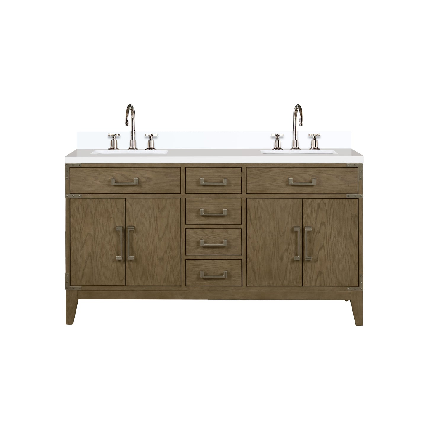 Laurel 60 in W x 22 in D Grey Oak Double Bath Vanity