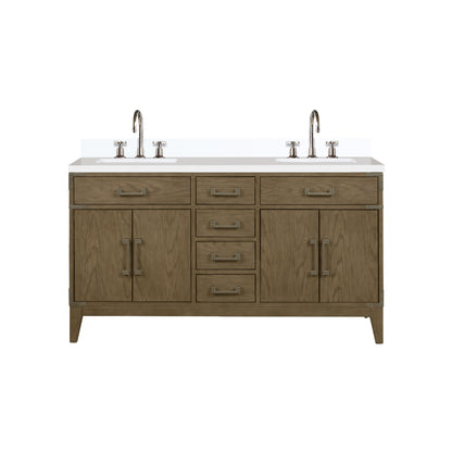 Laurel 60 in W x 22 in D Grey Oak Double Bath Vanity