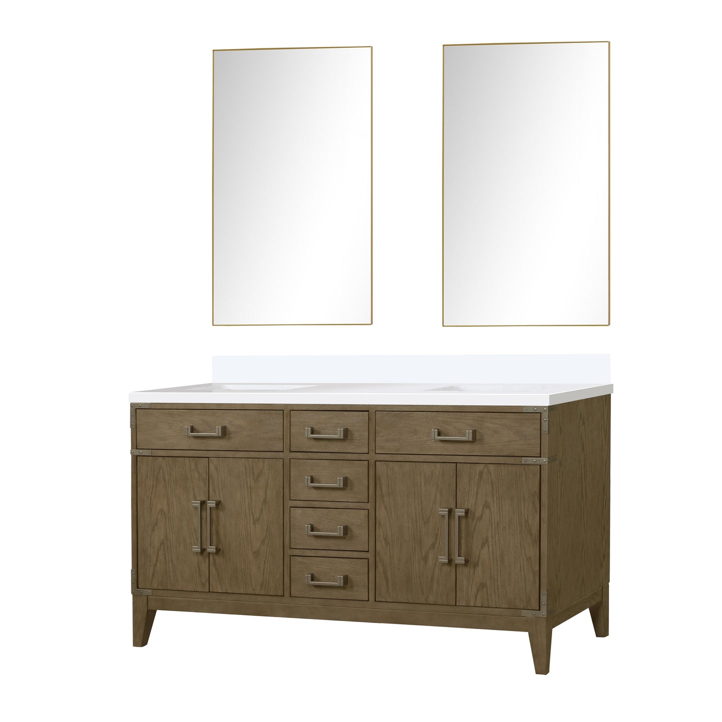Laurel 60 in W x 22 in D Grey Oak Double Bath Vanity