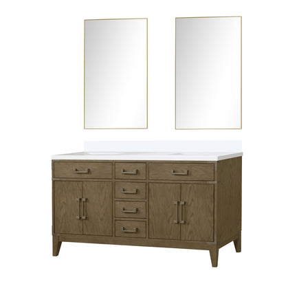 Laurel 60 in W x 22 in D Grey Oak Double Bath Vanity