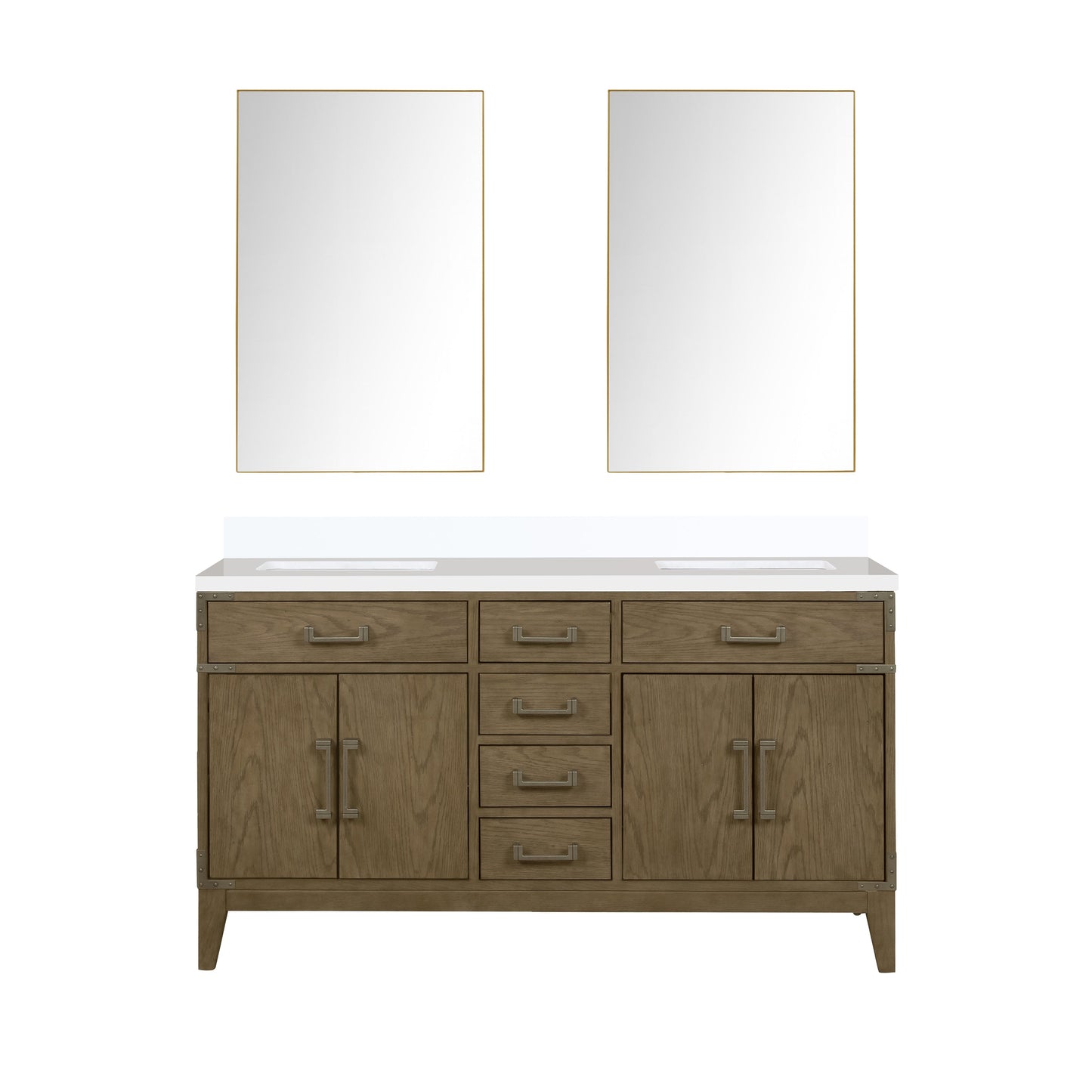 Laurel 60 in W x 22 in D Grey Oak Double Bath Vanity