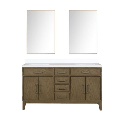 Laurel 60 in W x 22 in D Grey Oak Double Bath Vanity