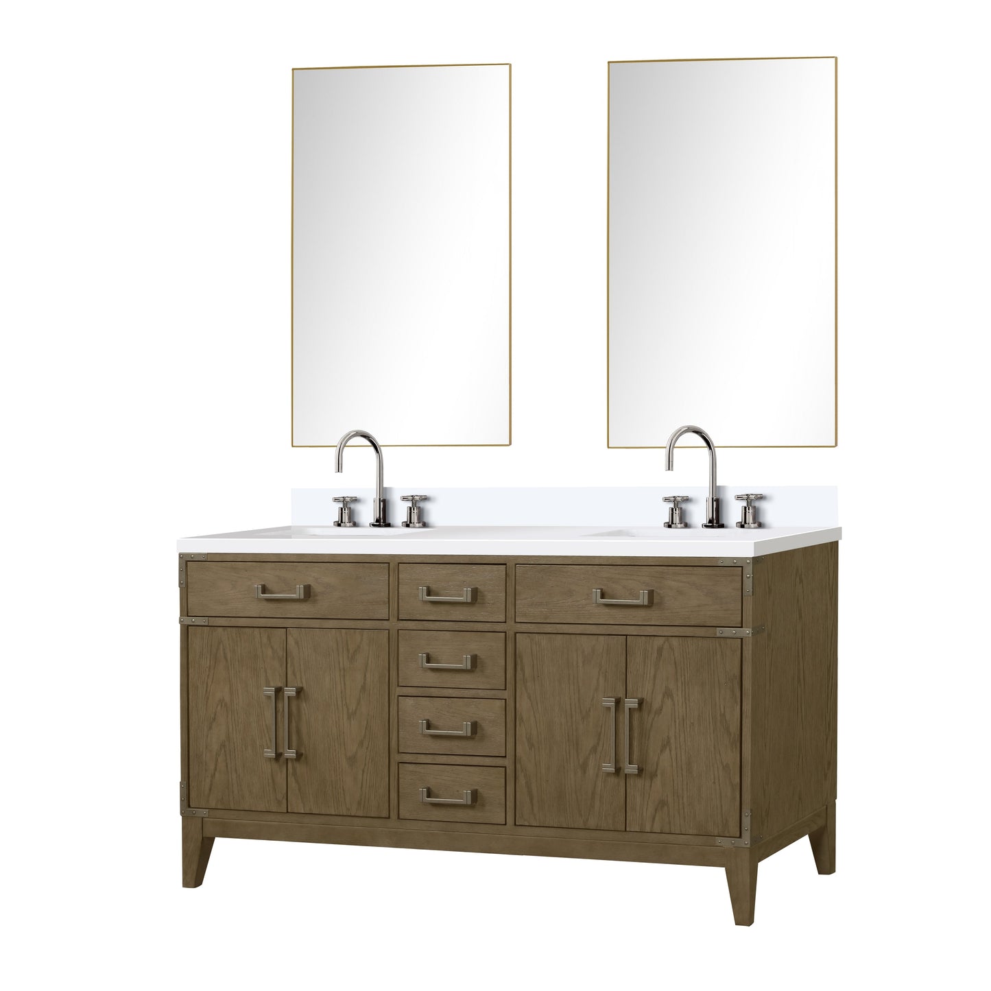 Laurel 60 in W x 22 in D Grey Oak Double Bath Vanity