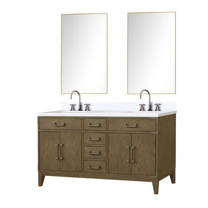 Laurel 60 in W x 22 in D Grey Oak Double Bath Vanity