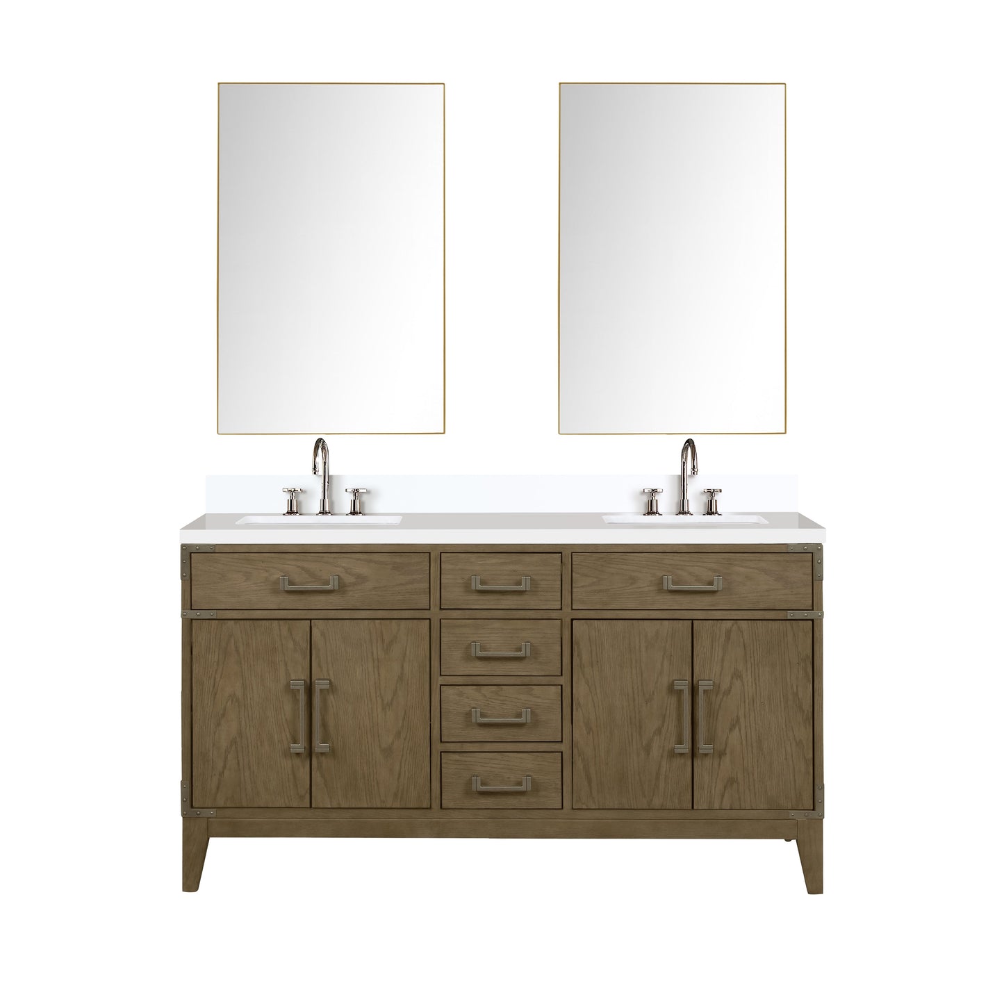 Laurel 60 in W x 22 in D Grey Oak Double Bath Vanity