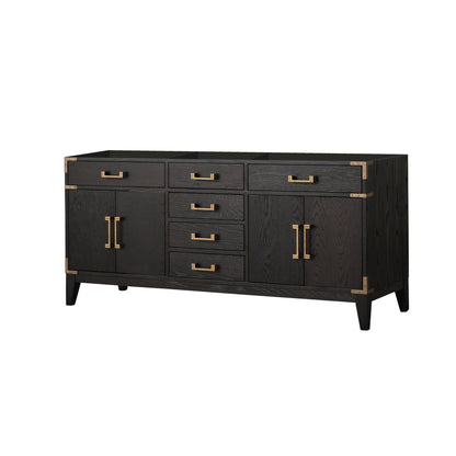 Laurel 72 in W x 22 in D Black Oak Double Bath Vanity