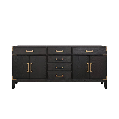 Laurel 72 in W x 22 in D Black Oak Double Bath Vanity