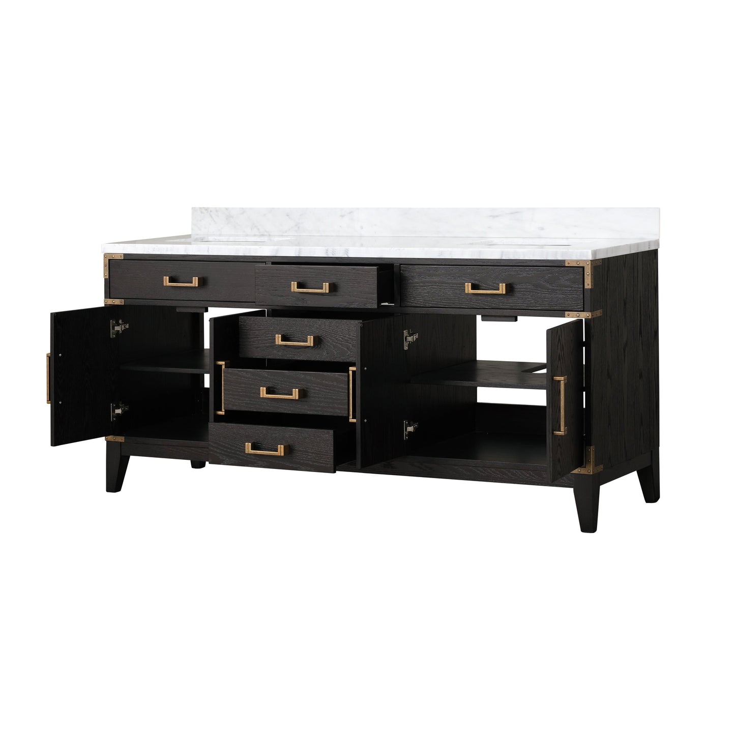 Laurel 72 in W x 22 in D Black Oak Double Bath Vanity