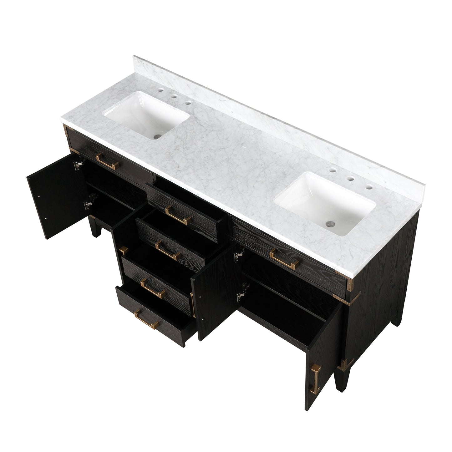 Laurel 72 in W x 22 in D Black Oak Double Bath Vanity