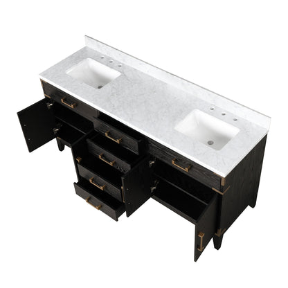 Laurel 72 in W x 22 in D Black Oak Double Bath Vanity