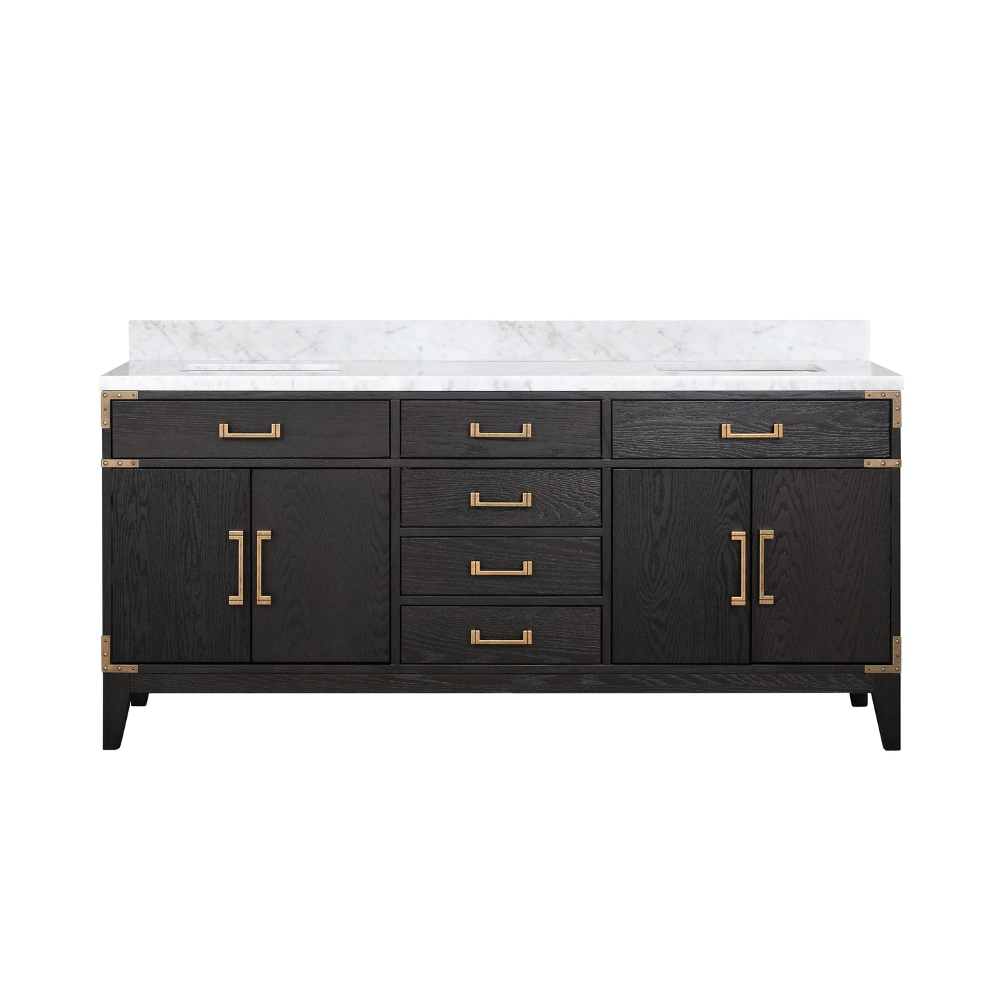 Laurel 72 in W x 22 in D Black Oak Double Bath Vanity