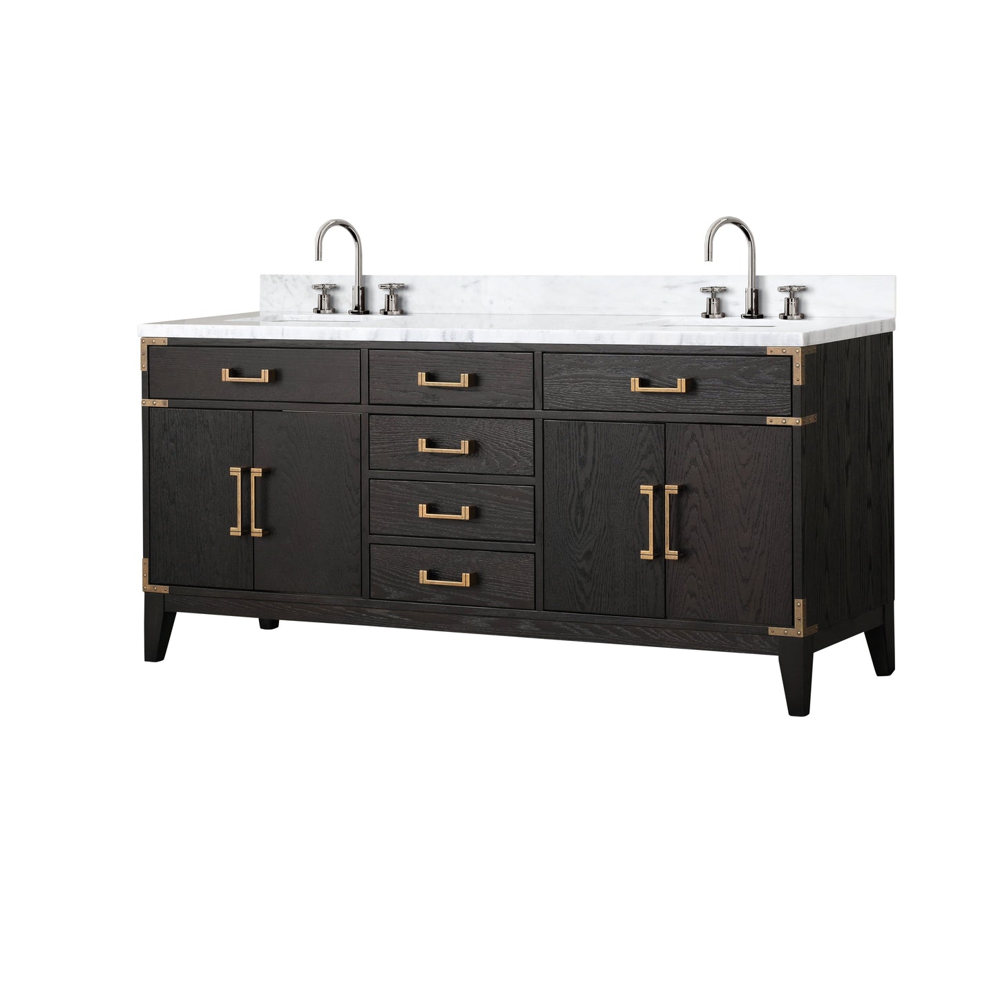 Laurel 72 in W x 22 in D Black Oak Double Bath Vanity