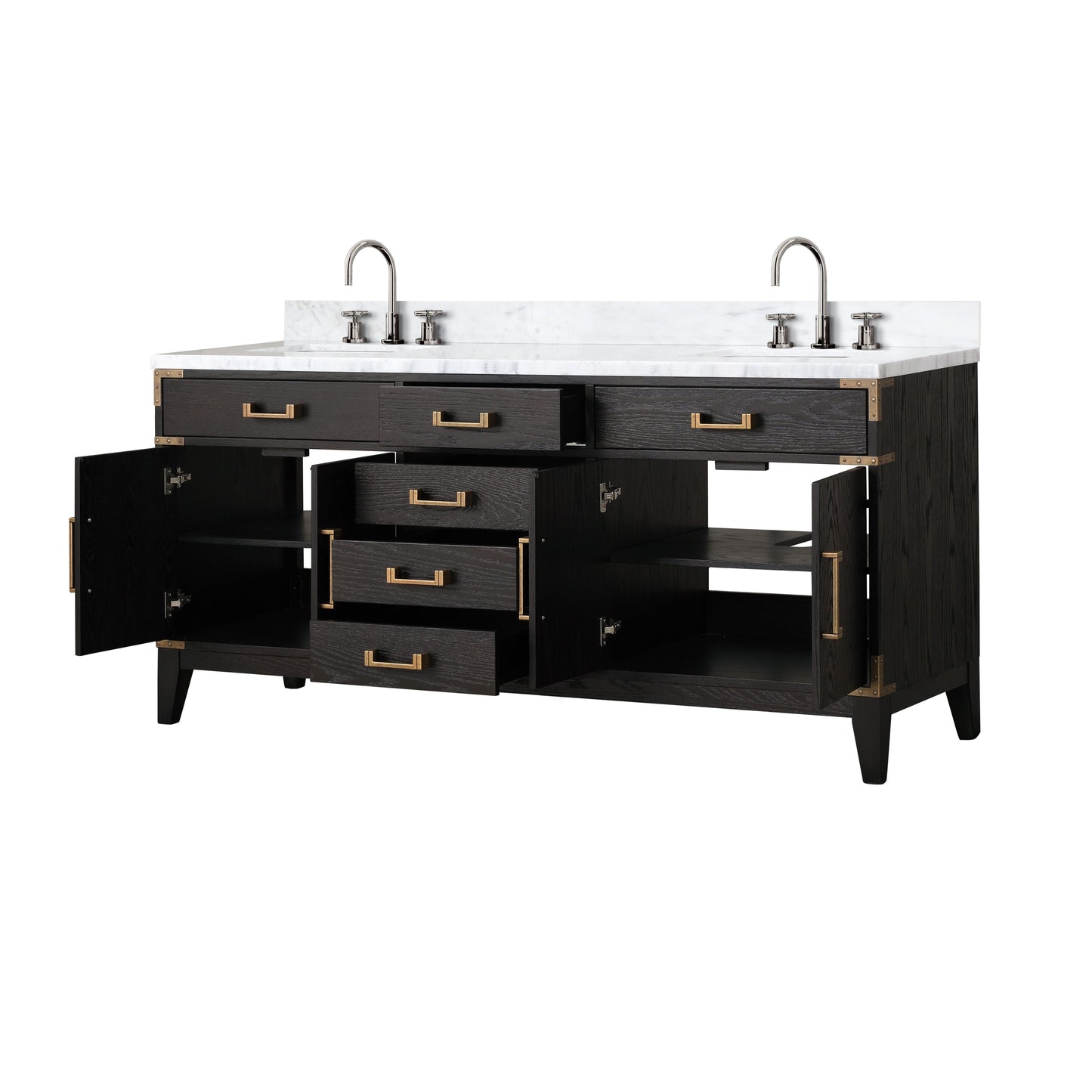Laurel 72 in W x 22 in D Black Oak Double Bath Vanity