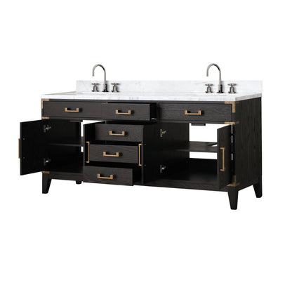 Laurel 72 in W x 22 in D Black Oak Double Bath Vanity