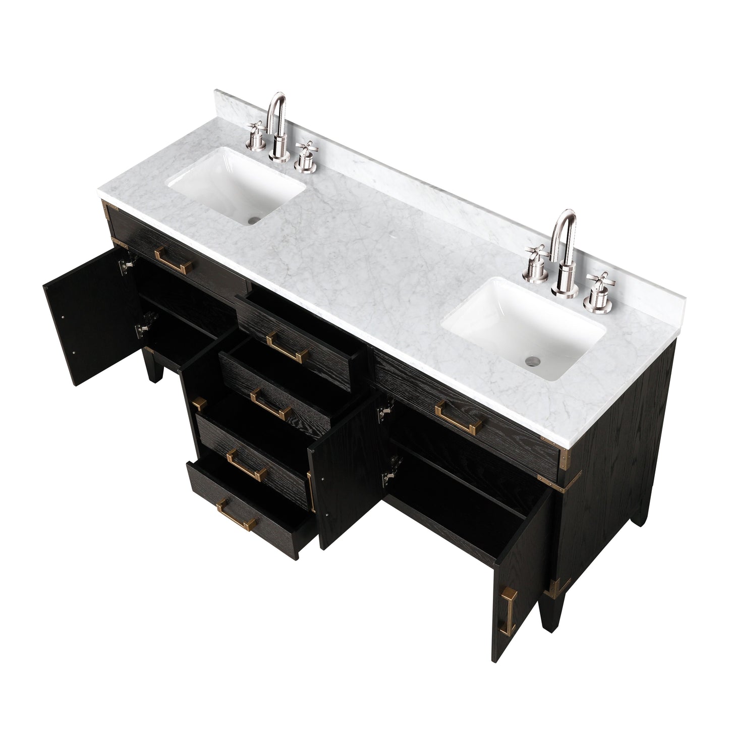 Laurel 72 in W x 22 in D Black Oak Double Bath Vanity
