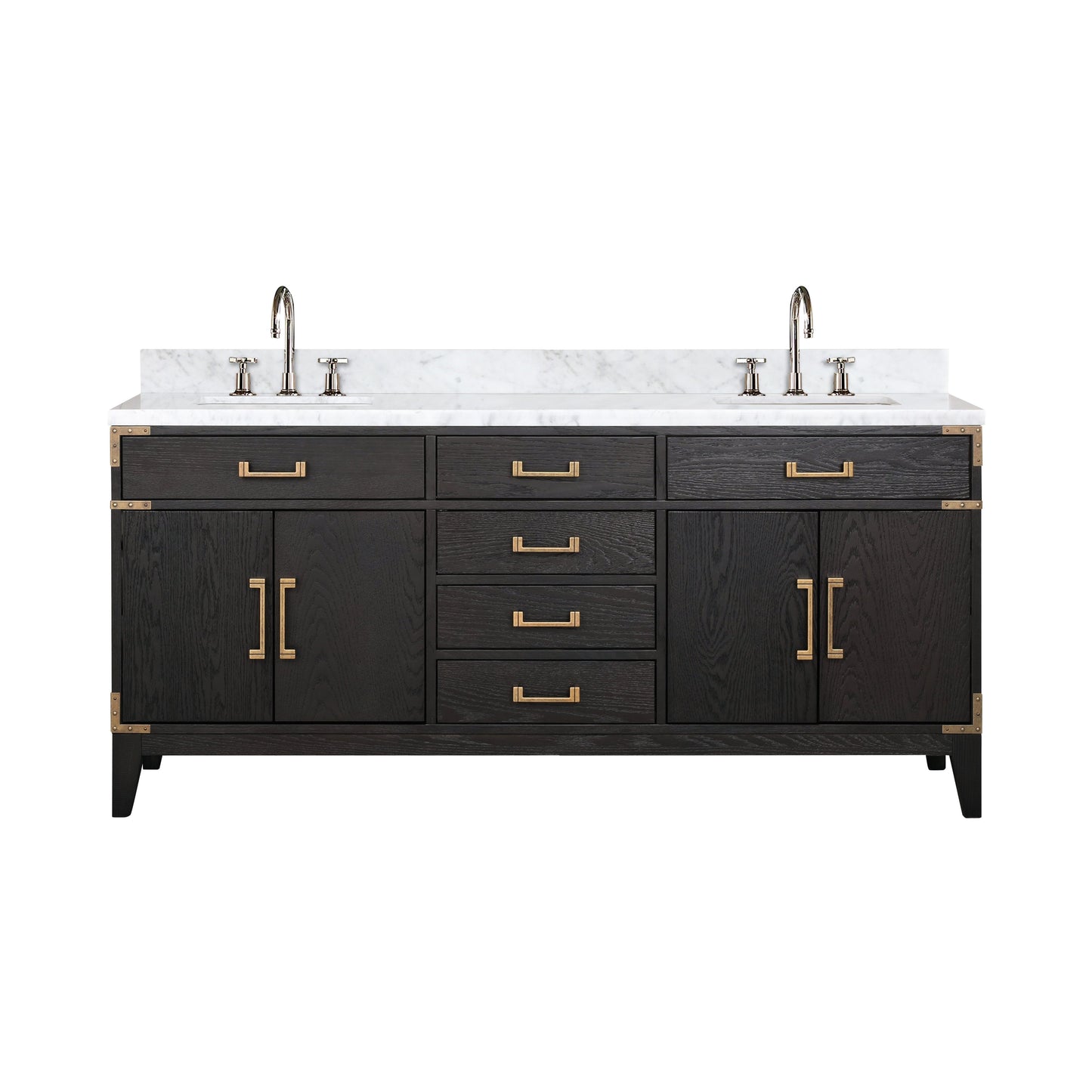 Laurel 72 in W x 22 in D Black Oak Double Bath Vanity