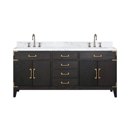 Laurel 72 in W x 22 in D Black Oak Double Bath Vanity