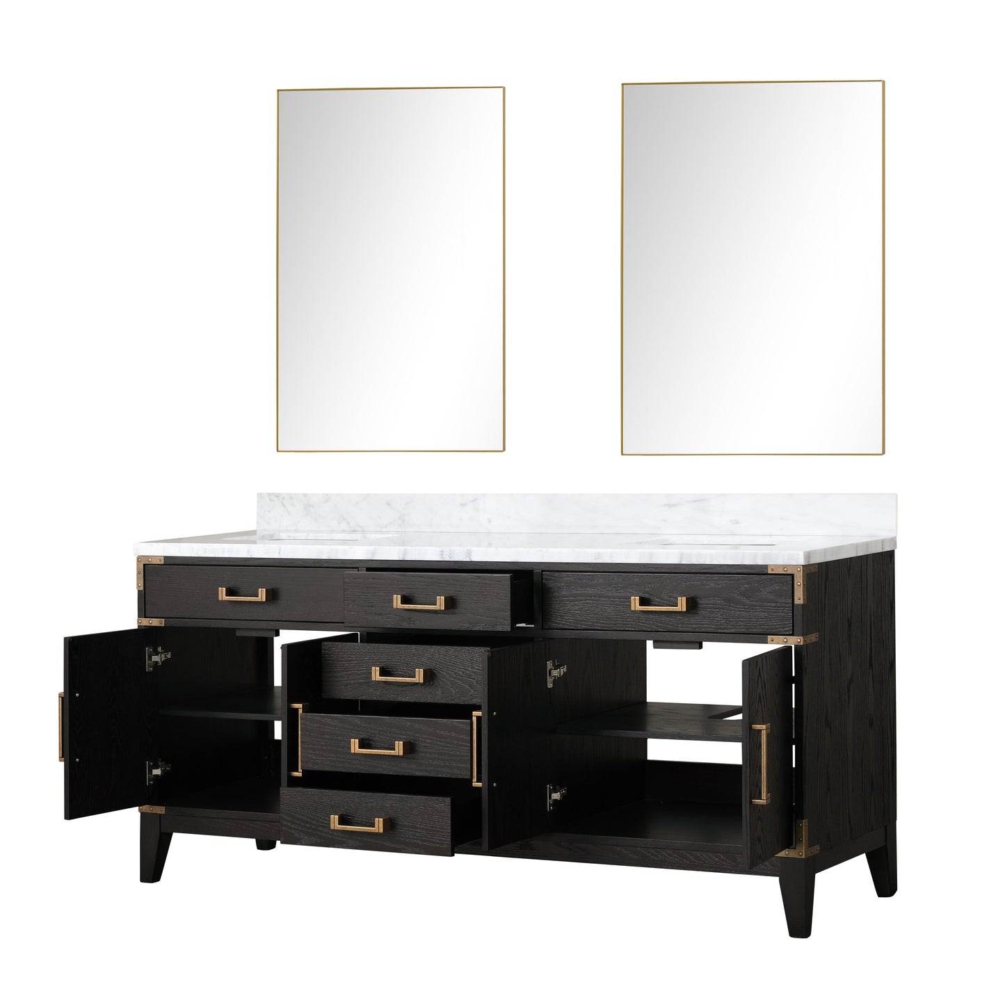 Laurel 72 in W x 22 in D Black Oak Double Bath Vanity